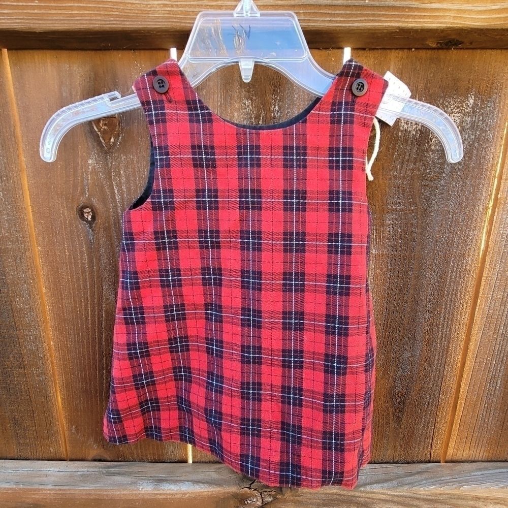 Kelly's Kids Tartan Red Christmas Plaid Jumper 2